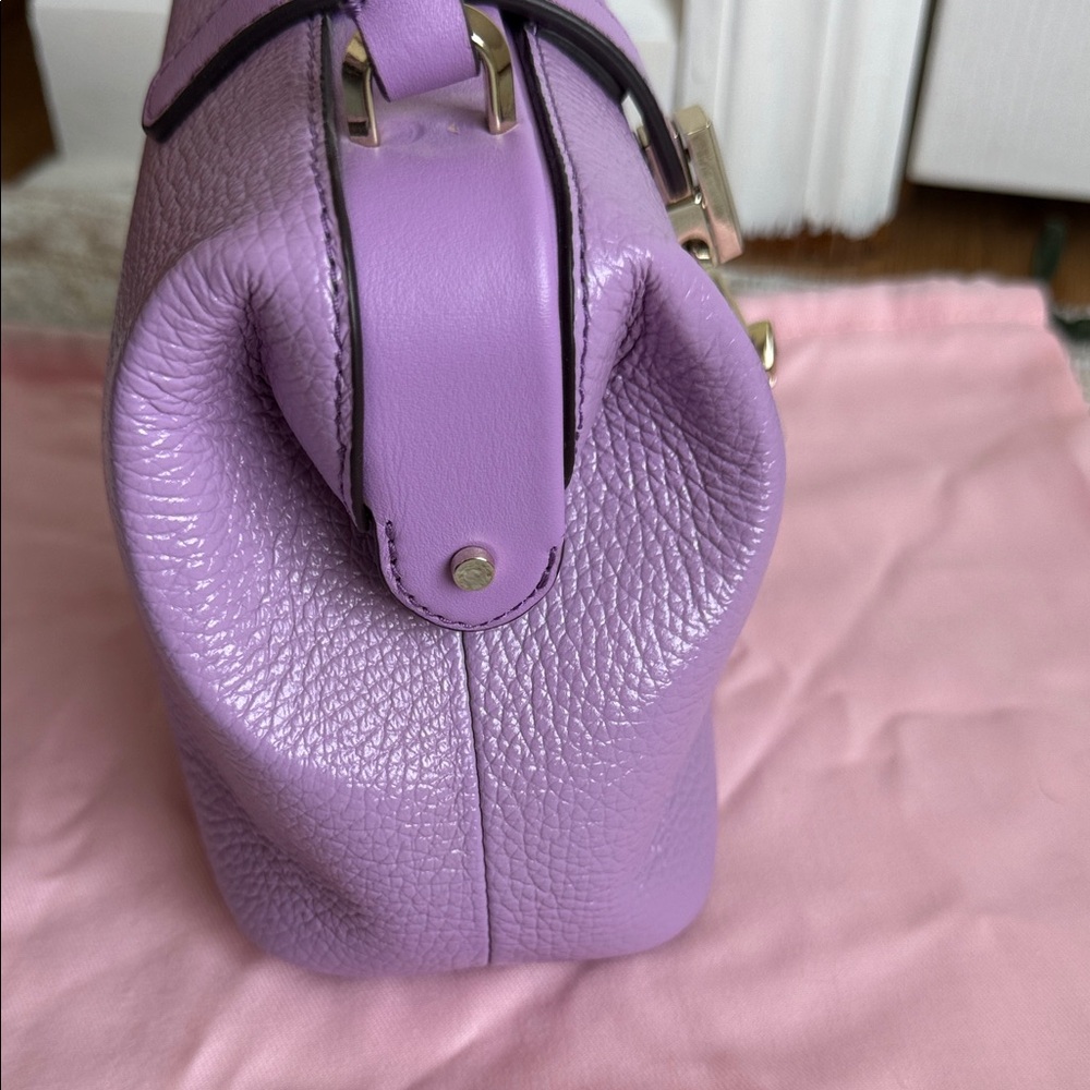 kate spade Lilac Pebbled Leather Top-Handle Satchel - Picture 4 of 8